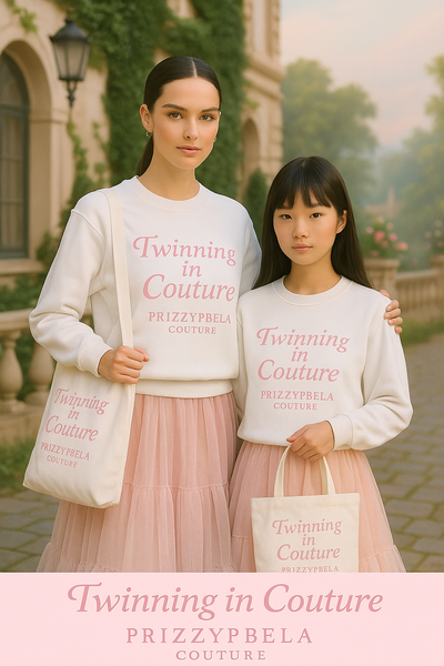 Twinning in Couture Sweatshirt, Cozy Crewneck, Fashionable Sweatshirt, Perfect Gift for Fashion Lovers, Stylish Casual Wear