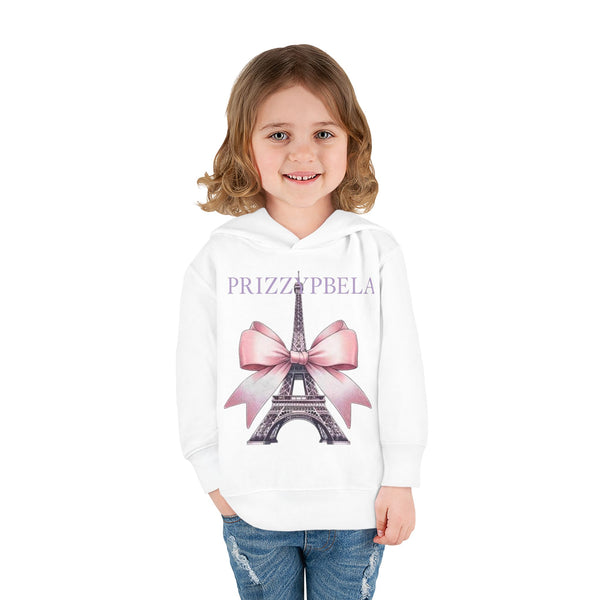 Eiffel Tower Toddler Hoodie with Bow, Cute Toddler Apparel, Trendy Kids Fashion, Gift for Birthday, Toddler Sweater, Parisian Style
