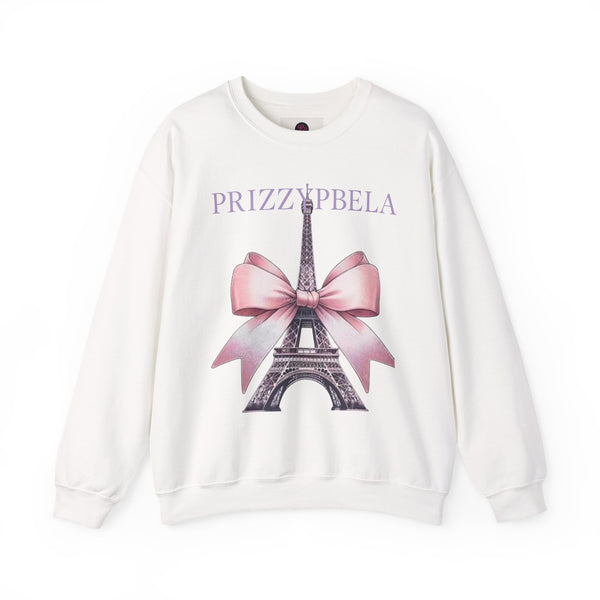 Parisian Chic Crewneck Sweatshirt with Eiffel Tower Design, Cozy Gift for Fashion Lovers, Perfect for Travel Buffs, Stylish Layer for Fall