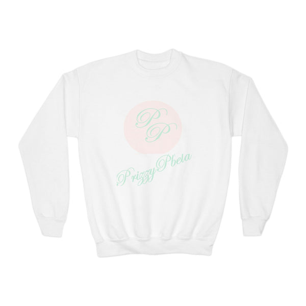 Prizzy mini Youth Crewneck Sweatshirt with Stylish Logo, Cozy Gift for Teens, Adults, Customizable Top, Perfect for School Events, Sports, Casual Wear