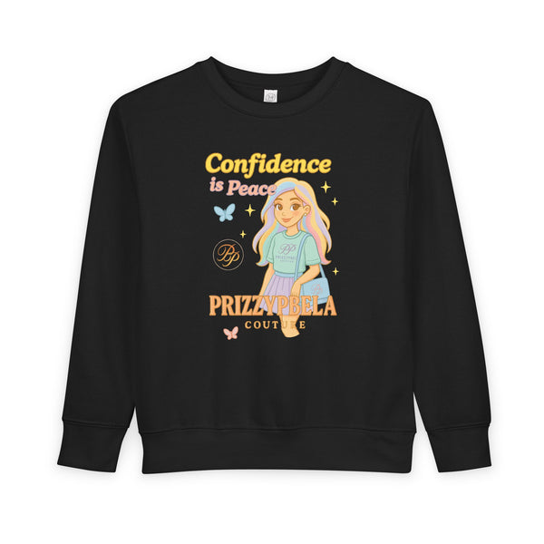 Confidence is Peace Toddler Sweatshirt - Cute Butterfly Design
