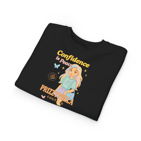 Confidence is Peace Toddler Sweatshirt - Cute Butterfly Design