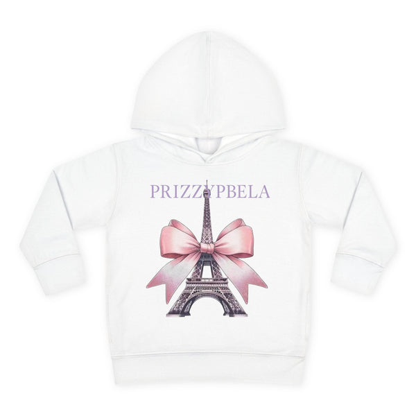 Eiffel Tower Toddler Hoodie with Bow, Cute Toddler Apparel, Trendy Kids Fashion, Gift for Birthday, Toddler Sweater, Parisian Style