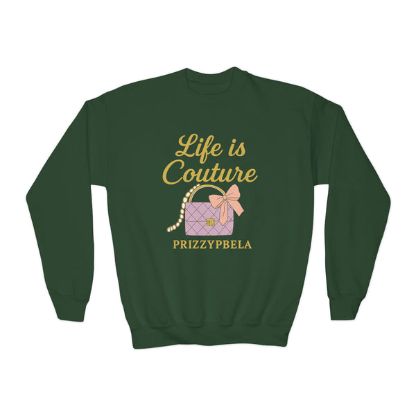 Couture Youth Crewneck Sweatshirt, Trendy Apparel, Fashion Gift, Casual Streetwear, Stylish Layering, Cute Gift for Teens