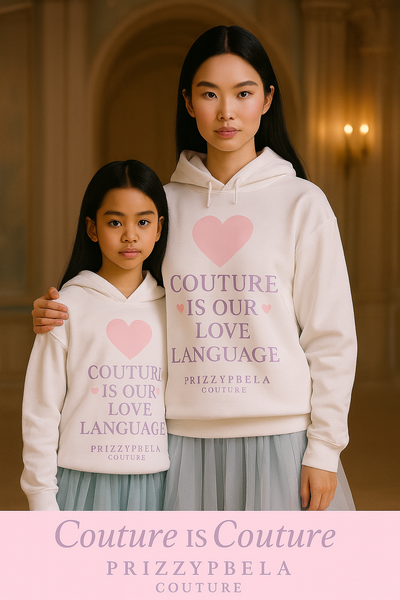 Couture Love Language Sweatshirt, Crewneck Cozy Fashion, Heart Design
