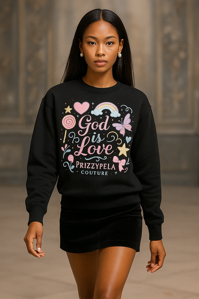 Cassey God Love Crewneck Sweatshirt | Inspirational Gift, Cozy Casualwear, , Perfect for Layering, Cute Gift Idea