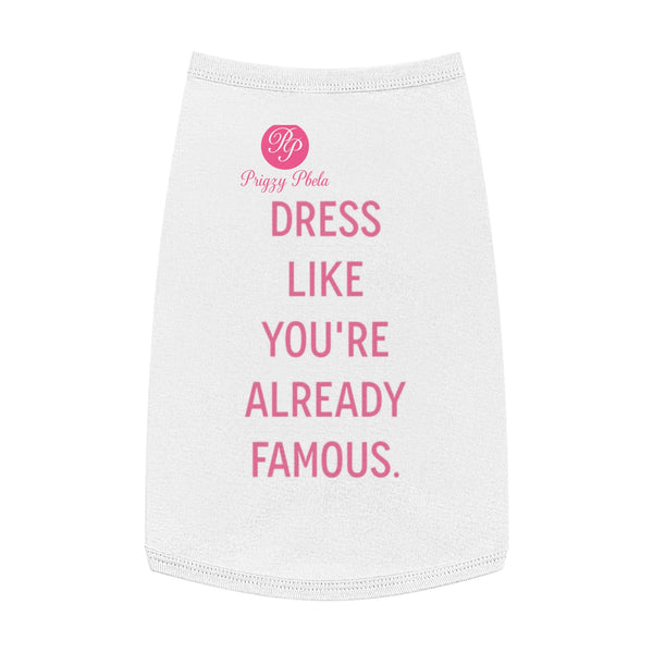 Chic Pet Tank Top for Fashionable Pets, Dress Like You're Already Famous, Cute Dog Apparel, Trendy Cat Outfit, Gift for Pet Lovers,