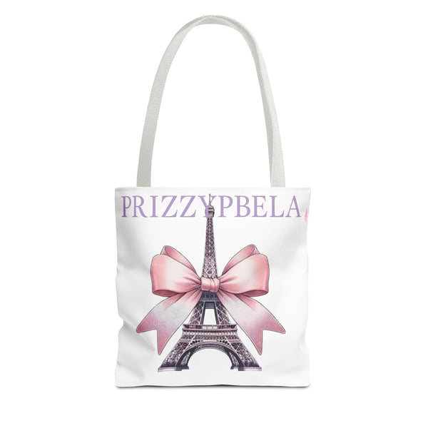 Parisian Chic Tote Bag with Bow - Stylish Travel Accessory, Gift for Her, Shopping Bag, Eco-Friendly Tote, Everyday Use