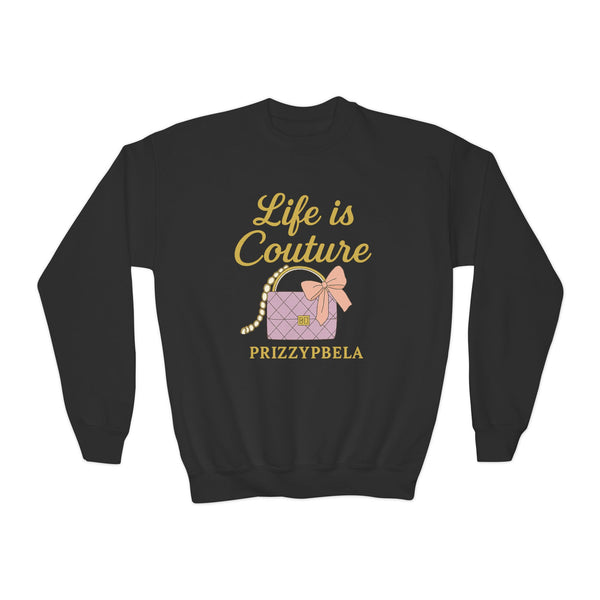 Couture Youth Crewneck Sweatshirt, Trendy Apparel, Fashion Gift, Casual Streetwear, Stylish Layering, Cute Gift for Teens