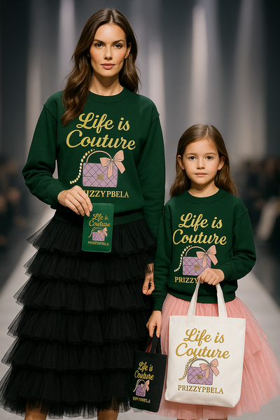 Couture girl Canvas Tote Bag - "Life is Couture" - Fashion Accessory, Eco-Friendly, Shopping Bag, Stylish Gift, Everyday Use