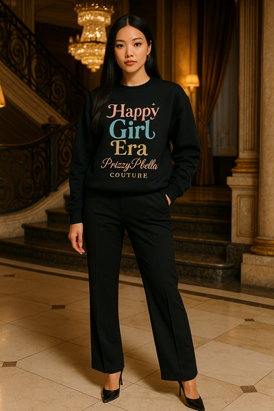 Happy Girl Era Sweatshirt,  Crewneck Sweatshirt, Gift for Her, Cozy Sweatshirt, Casual Style, Women's Fashion, Birthday Gift