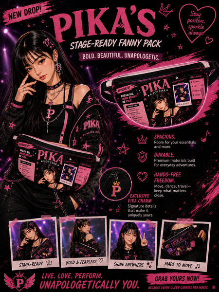 @ Pika Fanny Pack — Stay Positive & Sparkle Motivational Waist Bag