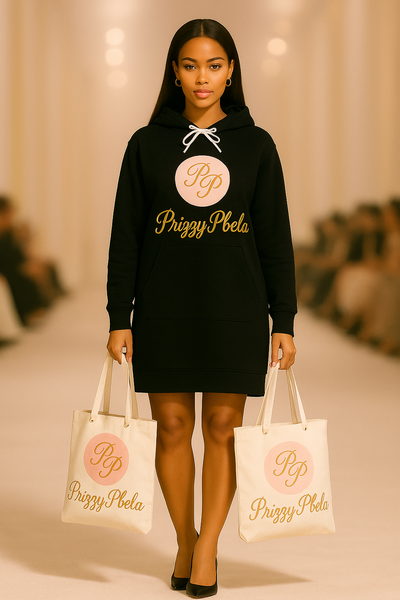 B Women's Hoodie Dress with Monogram, Comfort Wear, Stylish Loungewear, Gift for Her, Perfect for Casual Outings